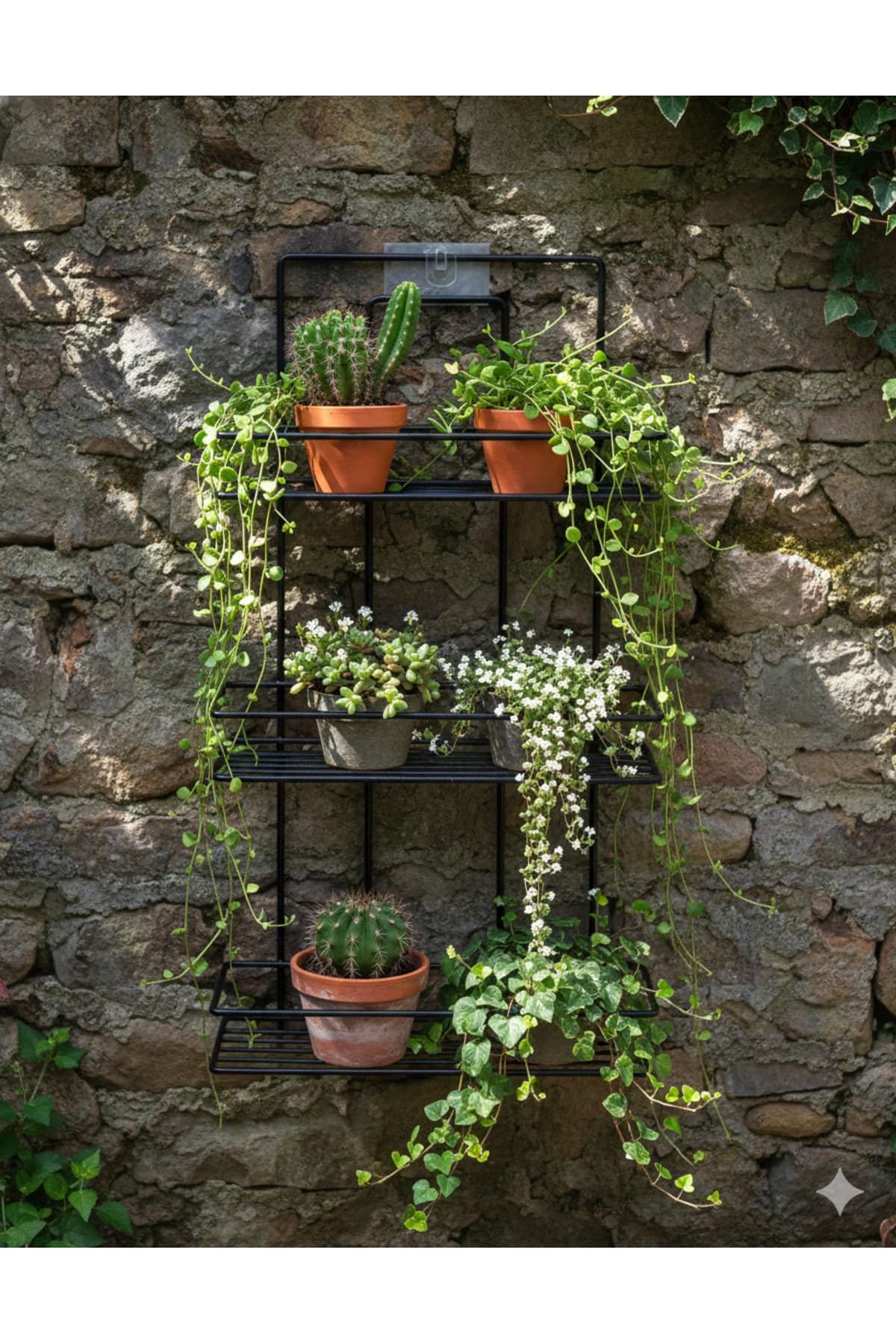 Yapışkanlı Siyah 3 Katlı Raflı Organizer Dikdörtgen Banyo ve Mutfak Mutfak Rafı, Şampuanlık - Görsel 4