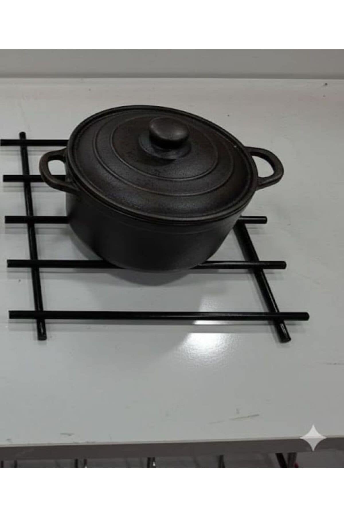 Siyah Nihale Metal Tasarım Çaydanlık Ve Tencere Altlığı - Görsel 3