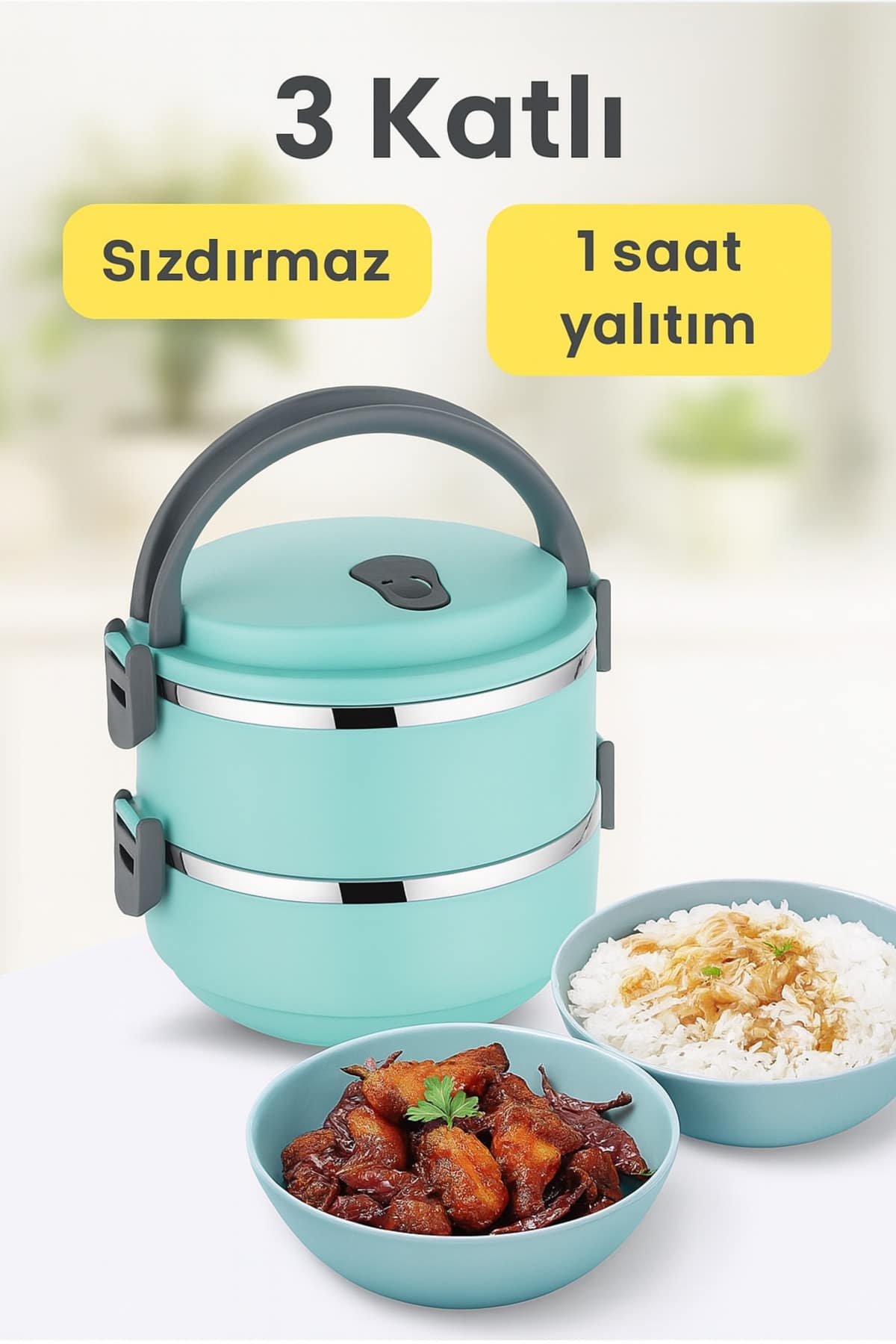 Yemek Sefer Tası 2 Katlı Sızdırmaz Yemek Termosu