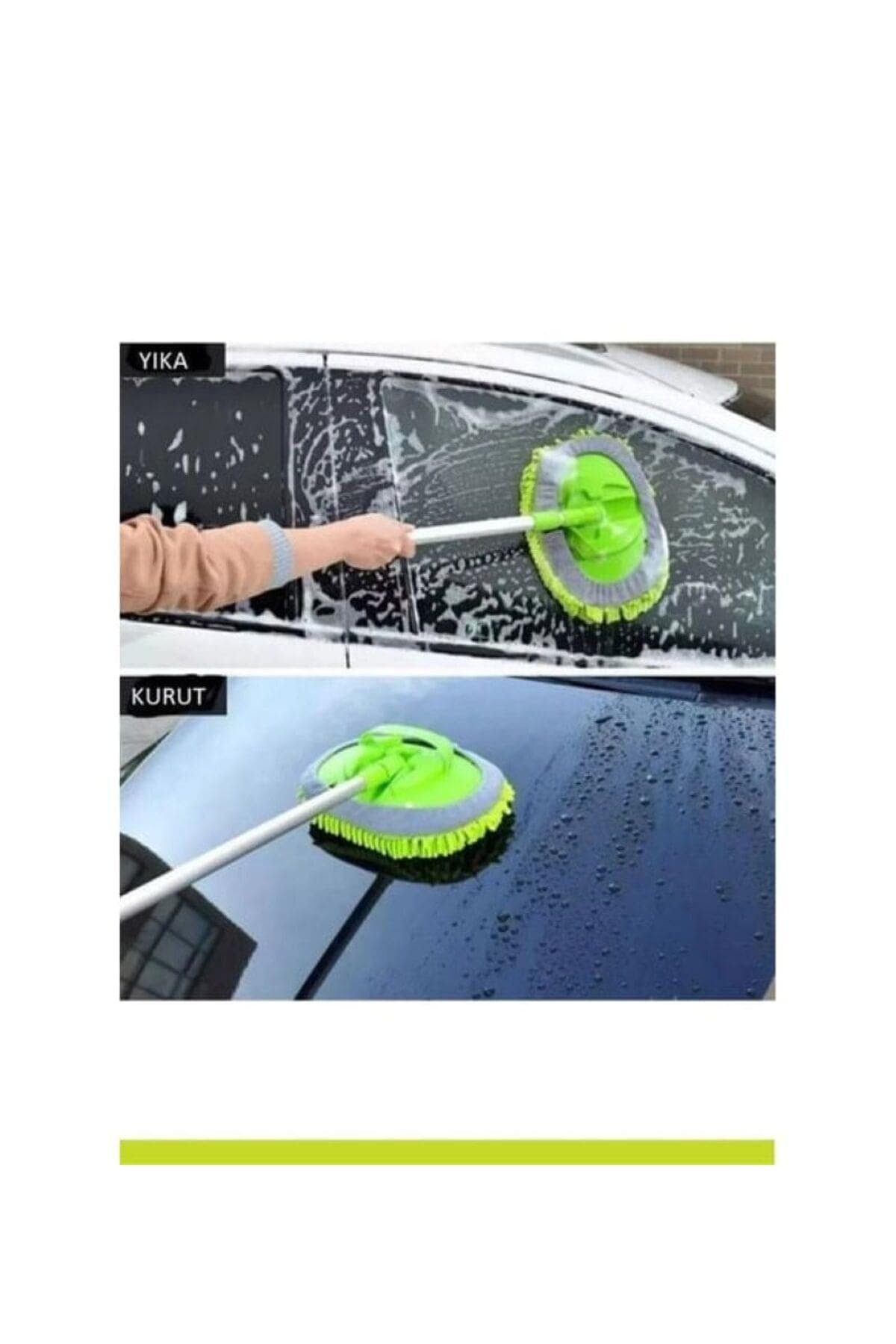 Oto Araba Yıkama Temizleme Mopu 1 Yedek Bezi Mikrofiber Çok Fonksiyonlu Sopalı Oto Araba - Görsel 3