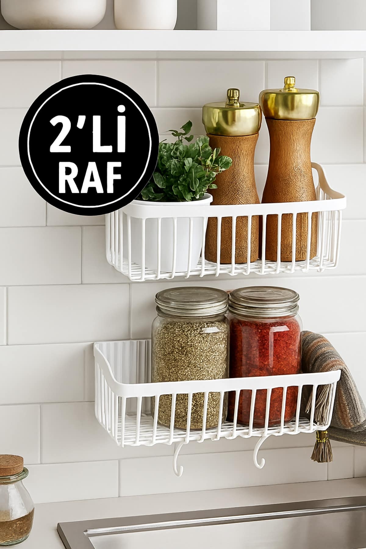 2'li Duş Rafı Düzenleyici Organizer Banyo Rafı Organizer Şampuanlık