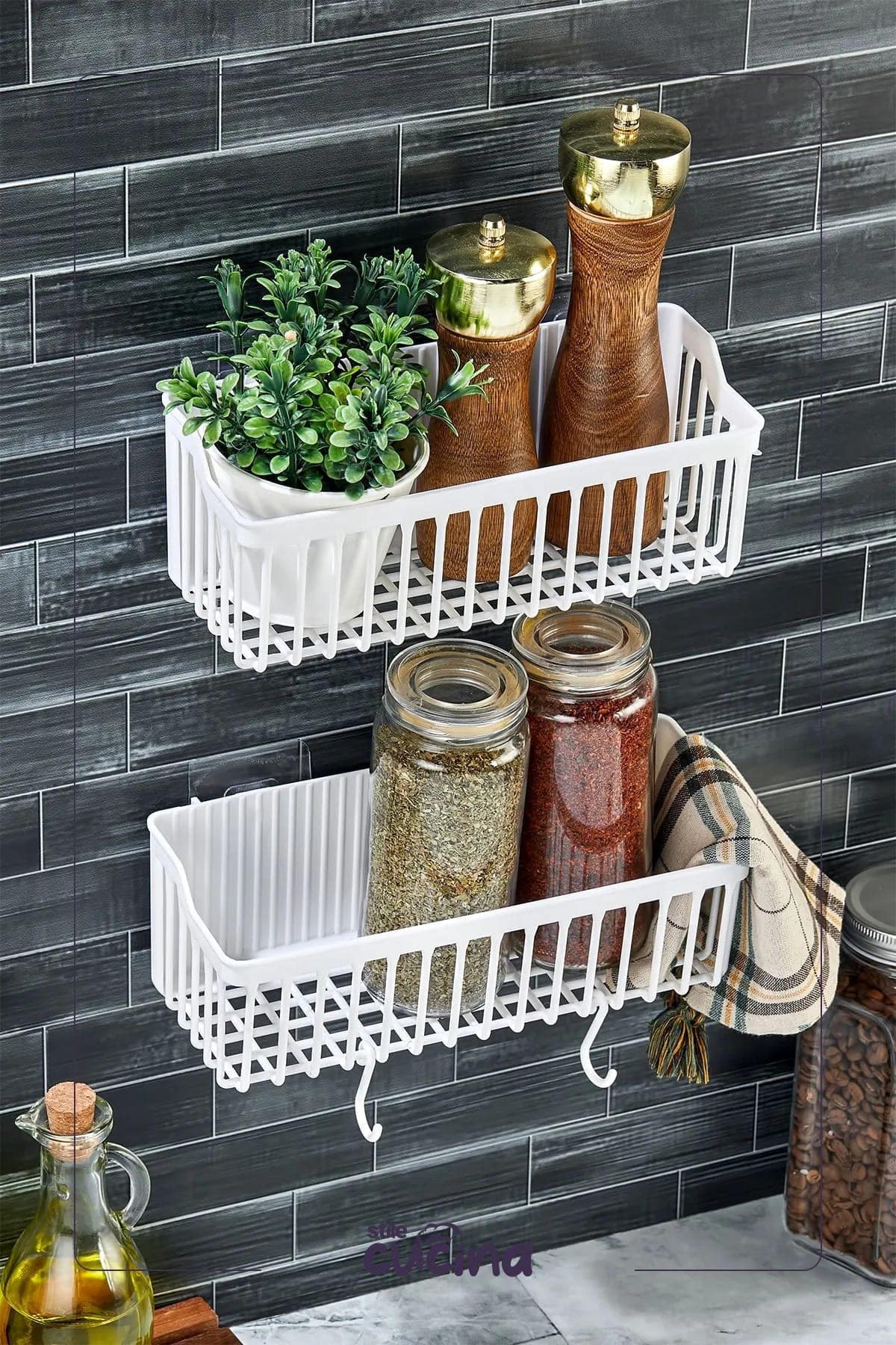 2'li Duş Rafı Düzenleyici Organizer Banyo Rafı Organizer Şampuanlık - Görsel 3