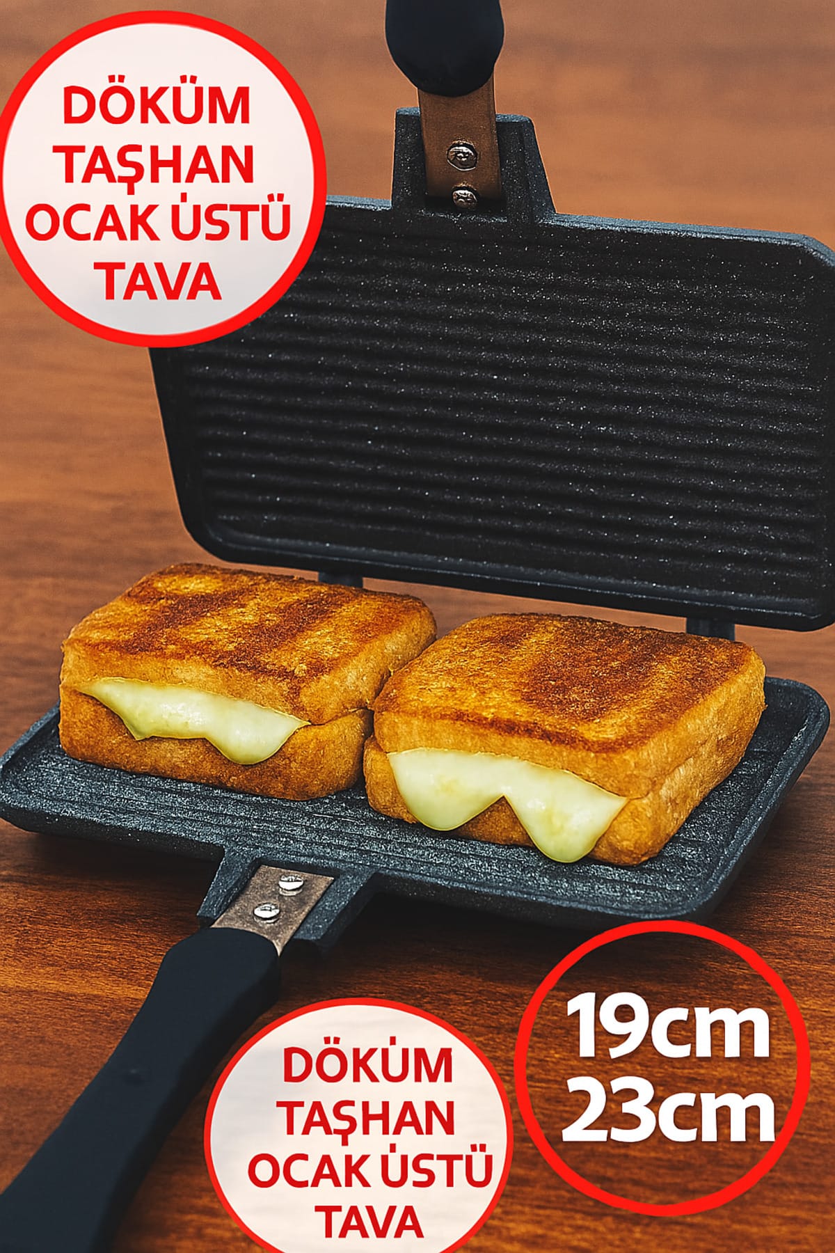 Lüx Tost Ocak Üstü Granit Tost Makinası 19cm 23cm