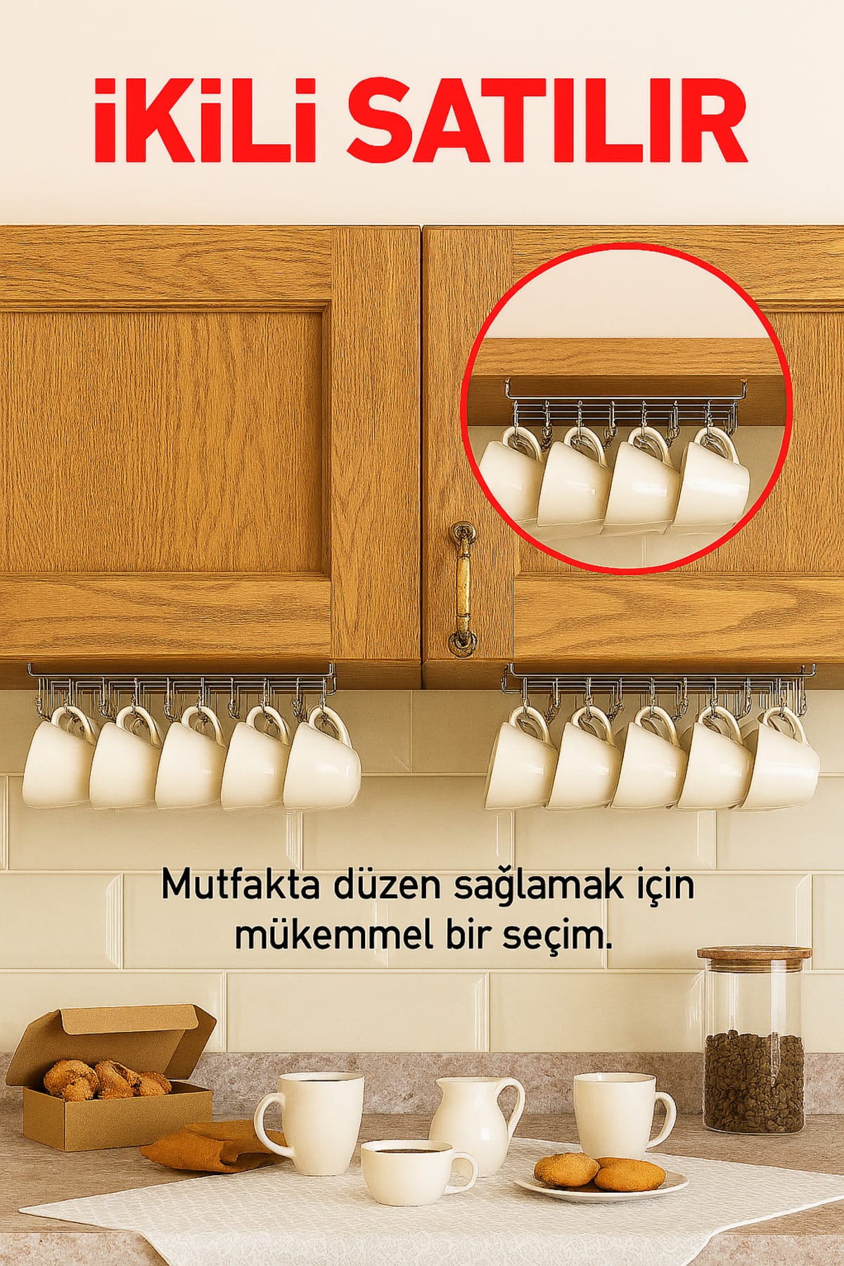 İkili Dolap Içi Fincan Ve Kupa Askılığı 2 ADET Gönderilecektir