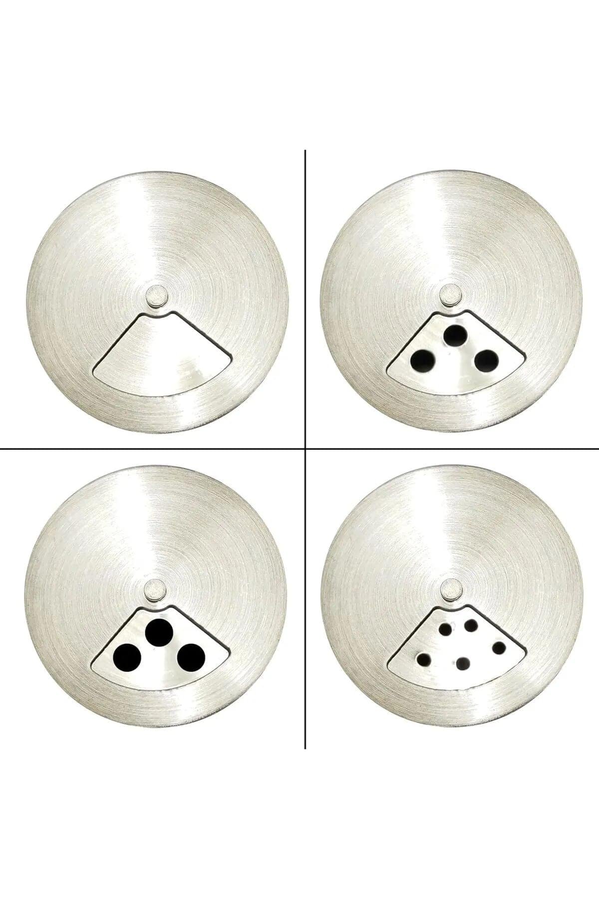 Tuzluk, Karabirberlik, Pulbiberlik 3'lü Paslanmaz Çelik Kaplamalı 3 Kademe Delikli - Görsel 4