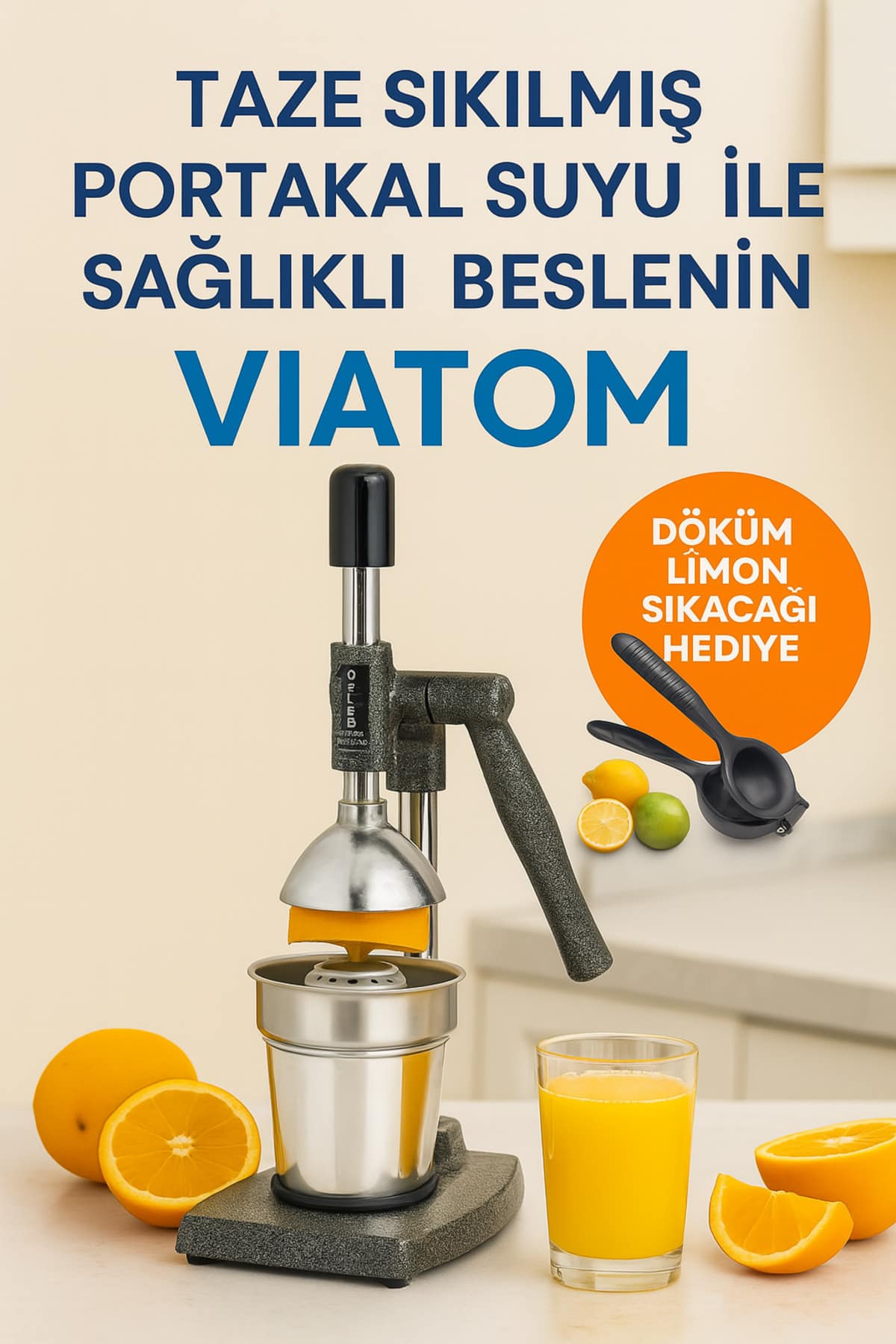 Limon Sıkacağı Hediyeli Ev Tipi Nar Sıkacağı Kollu Meyve Presi Narenciye Sıkacağı