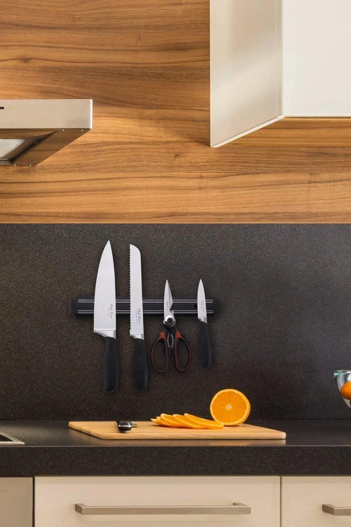 Mıknatıslı Duvara Monte Şef Et Meyve bıçak Asma Aleti Bıçak Stand Tutucu Bıçak Askı 50cm - Görsel 4