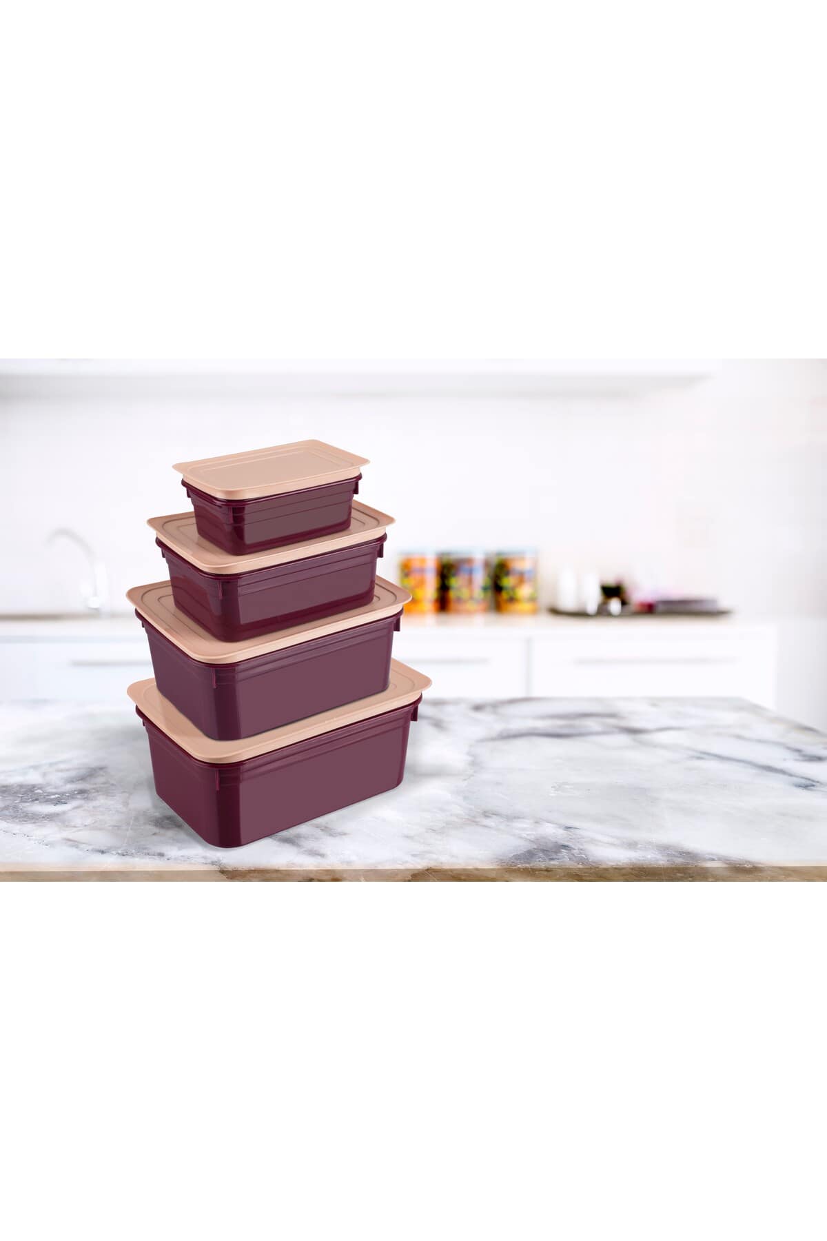 VİATOM Renkli Saklama Kabı Set 375 + 900 + 1700 3000 ml 4 ad