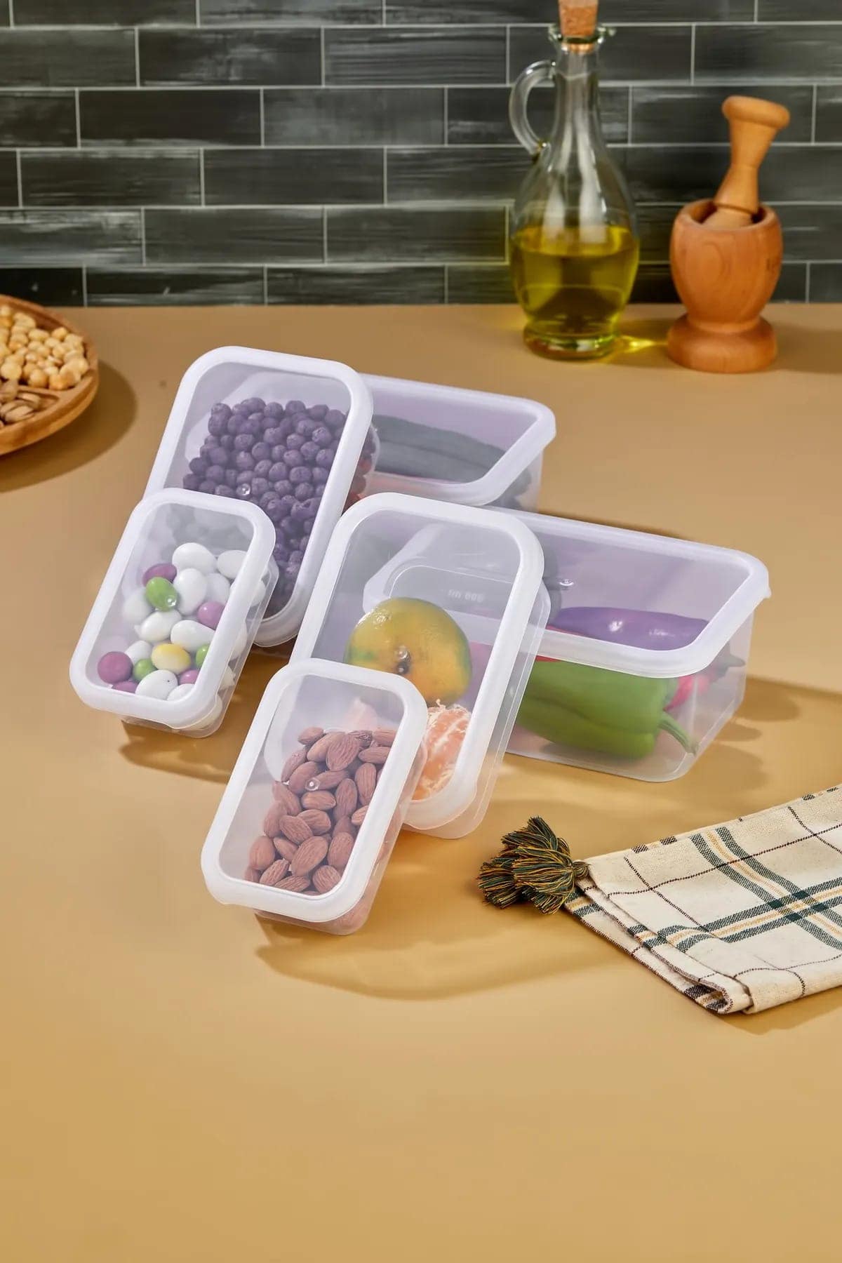 VİATOM Renkli Saklama Kabı Set 375 + 900 + 1700 ml 3 ad - Görsel 2