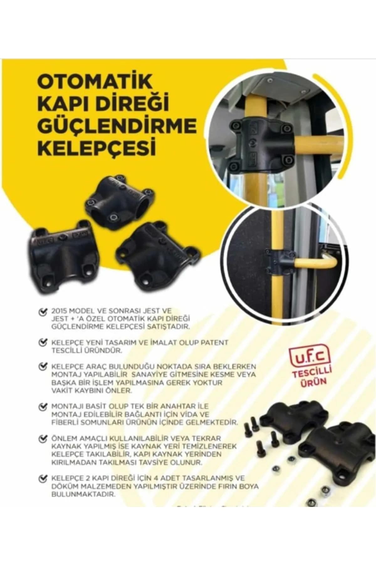 Karsan Jest Otomatik Kapı Direği Güçlendirme Kelepçesi - Görsel 2