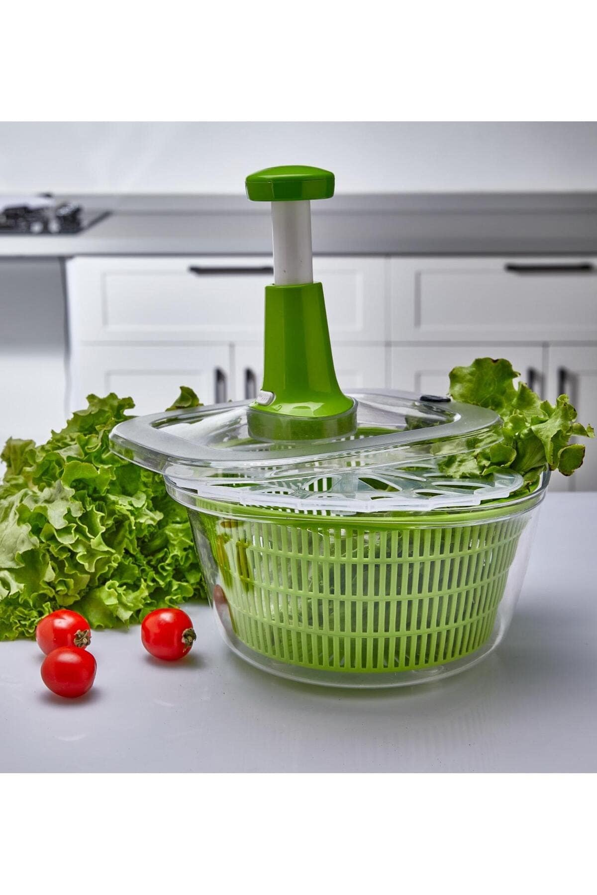 Manuel Sebze Kurutucu Salata Kurutucu (Stop Düğmeli) 6 Litrelik Salata Kurutucusu - Görsel 2