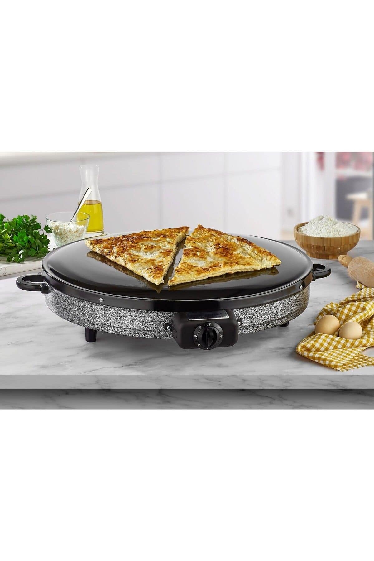 VİATOM Elektrikli Katmer Sacı Gözleme Sacı Termostatlı Mega Boy 50 cm 2000W - Görsel 2