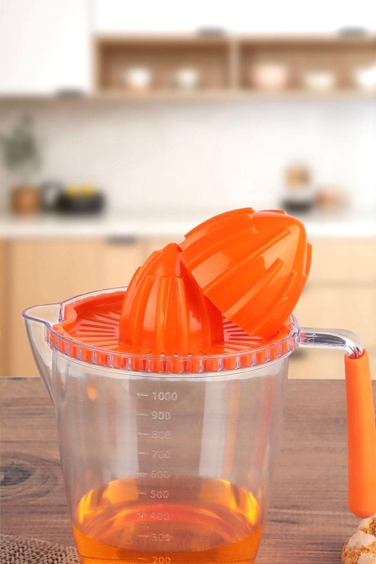 Silikon Saplı Limon Portakal Turunç Narenciye Sıkacağı Turuncu 1 LT - Görsel 2