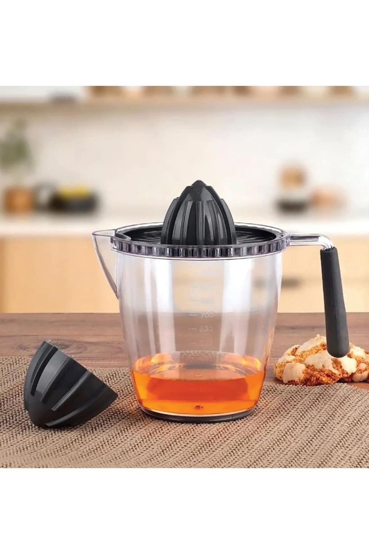 Silikon Saplı Limon Portakal Turunç Narenciye Sıkacağı Antrasit 1 LT