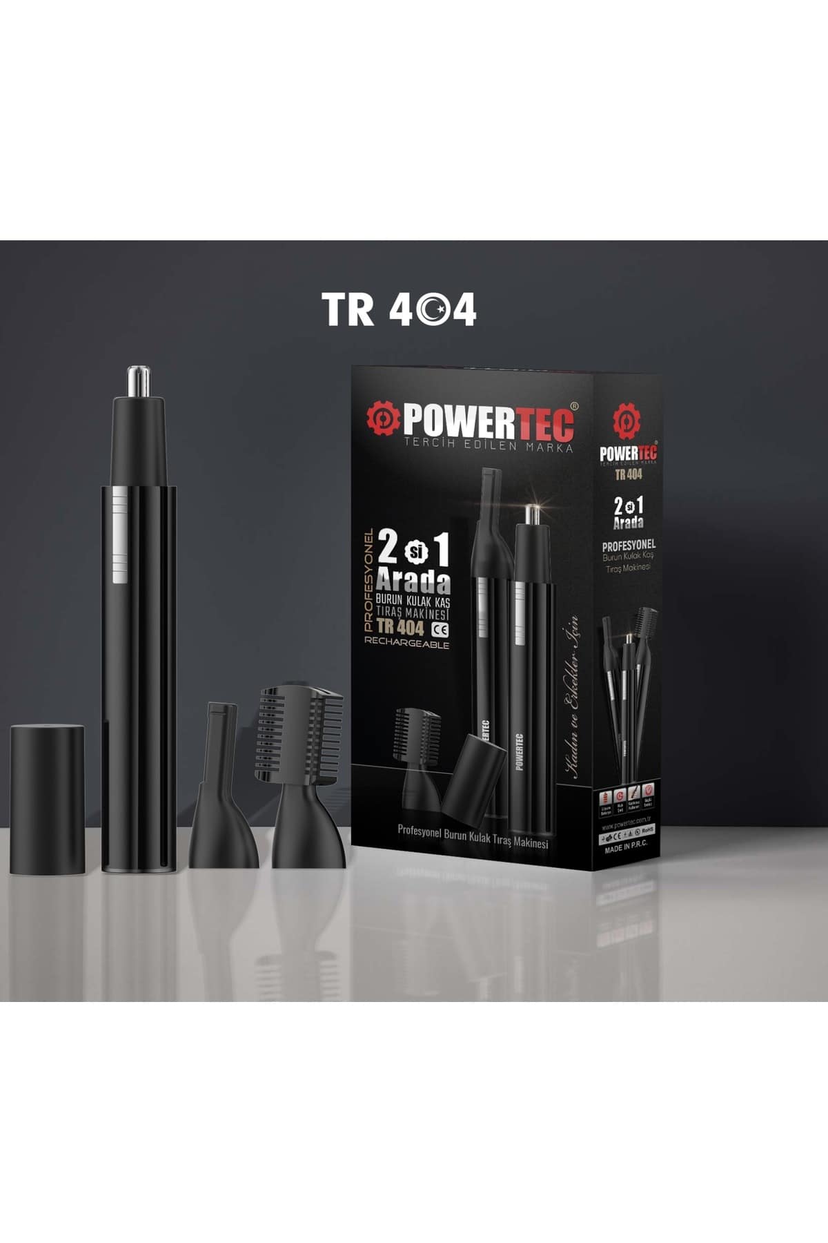 TR-404 Şarjlı Burun Kulak Kaş Şekillendirici Kıl Tüy Alma Pro Set Tıraş Makinesi 2'si 1 Arada - Görsel 4