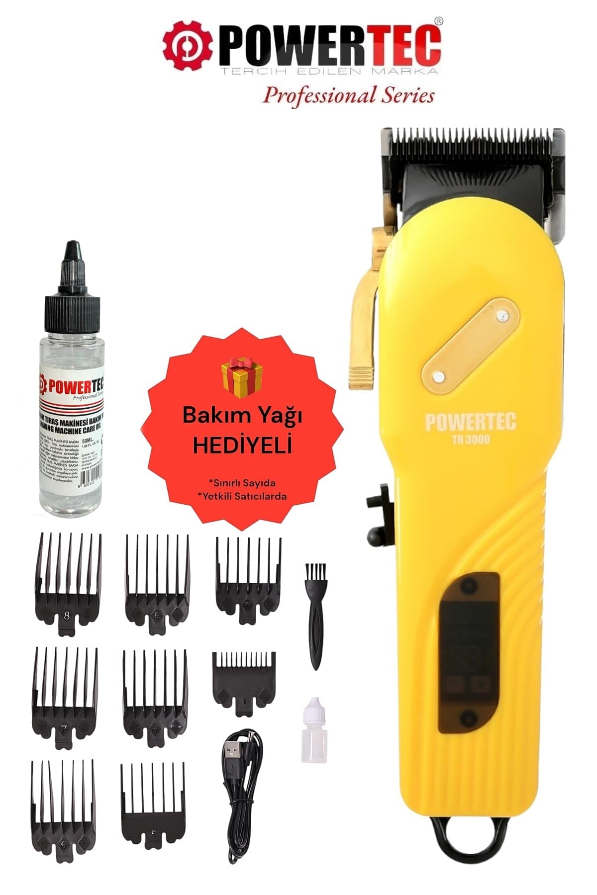 TR-3000 Profesyonel Şarjlı Saç Sakal Tıraş Makinesi