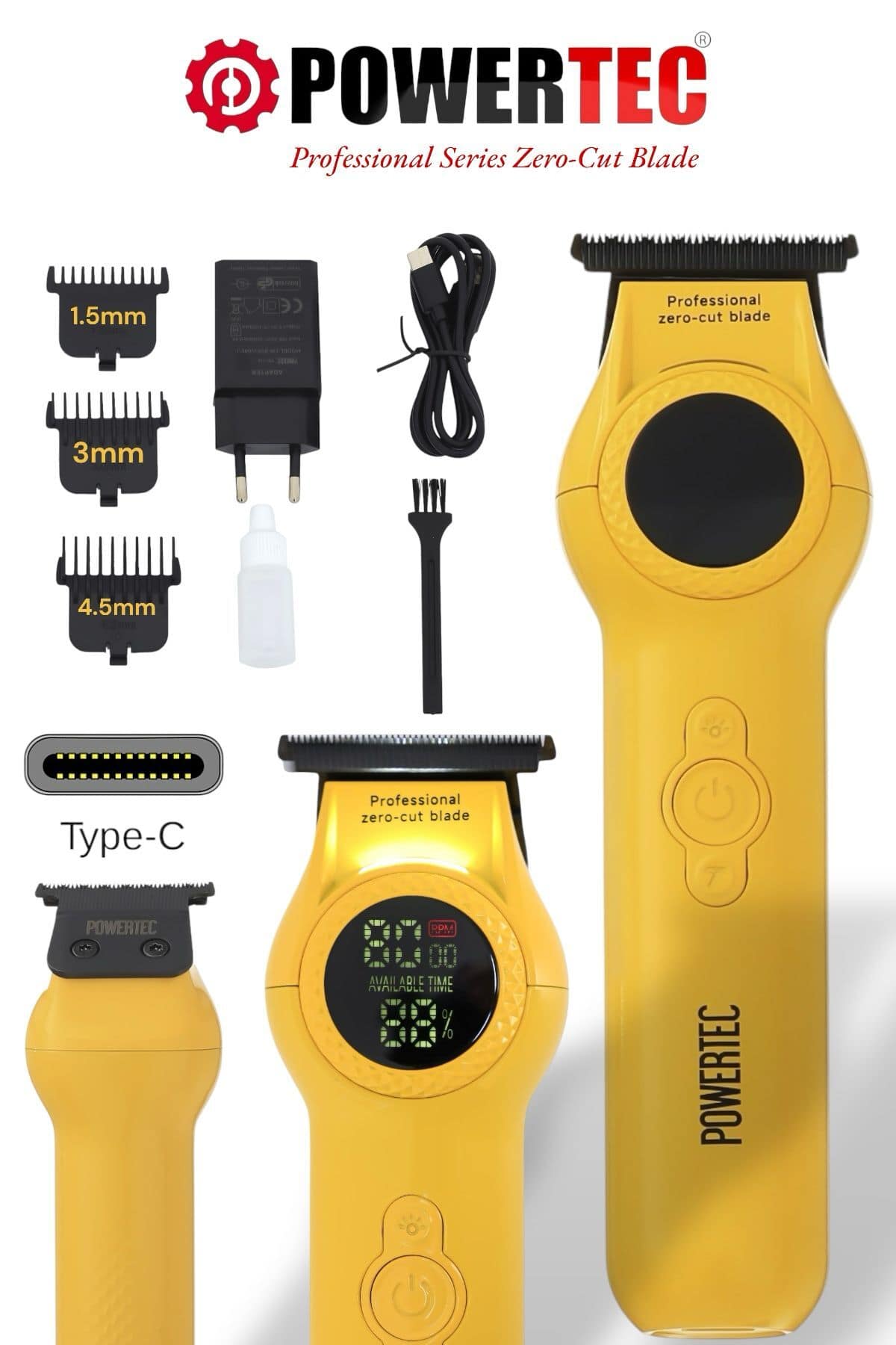 TR-770 Profesyonel Usb Şarjlı Sakal Ense Vücut Tıraş Makinesi (Zero Cut Blade)