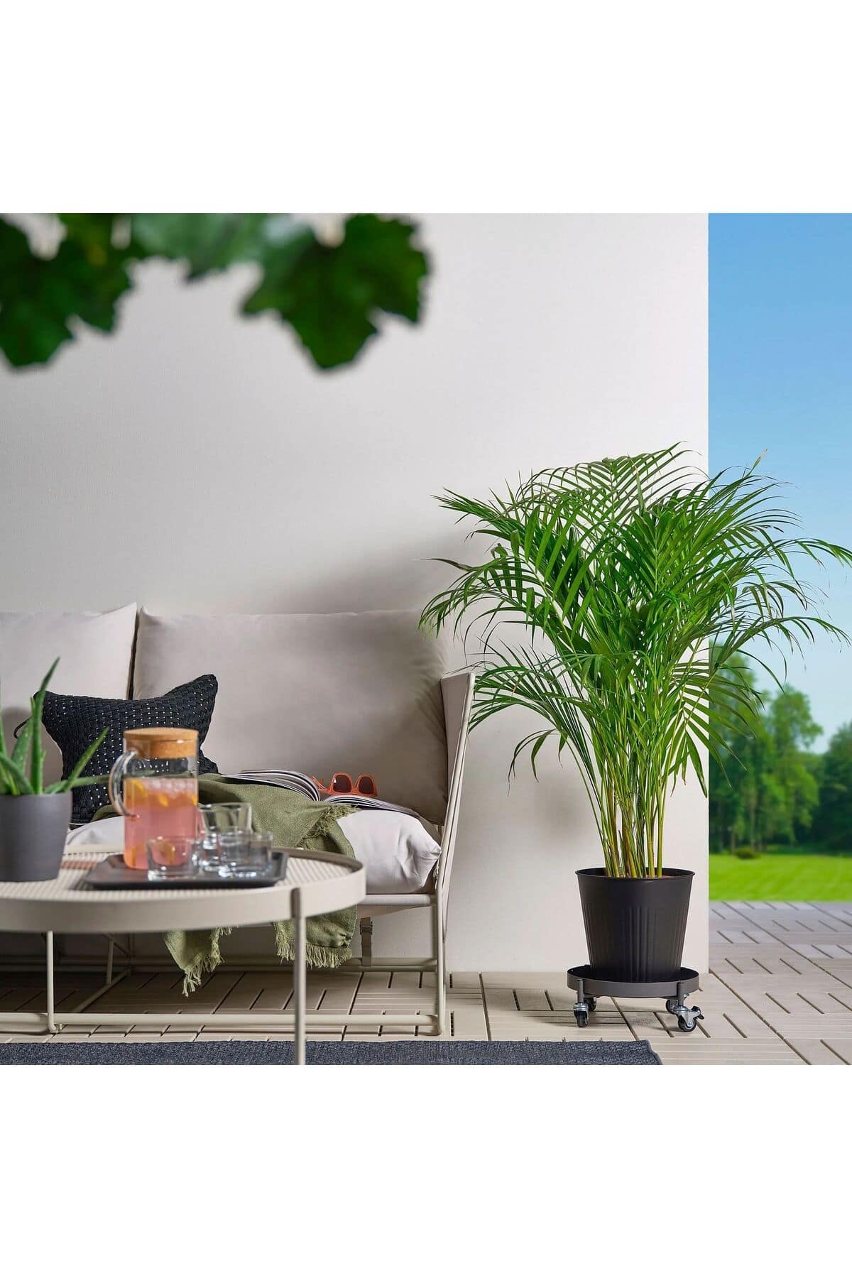 tekerlekli saksı altı, koyu gri, 32 cm OLIVBLAD