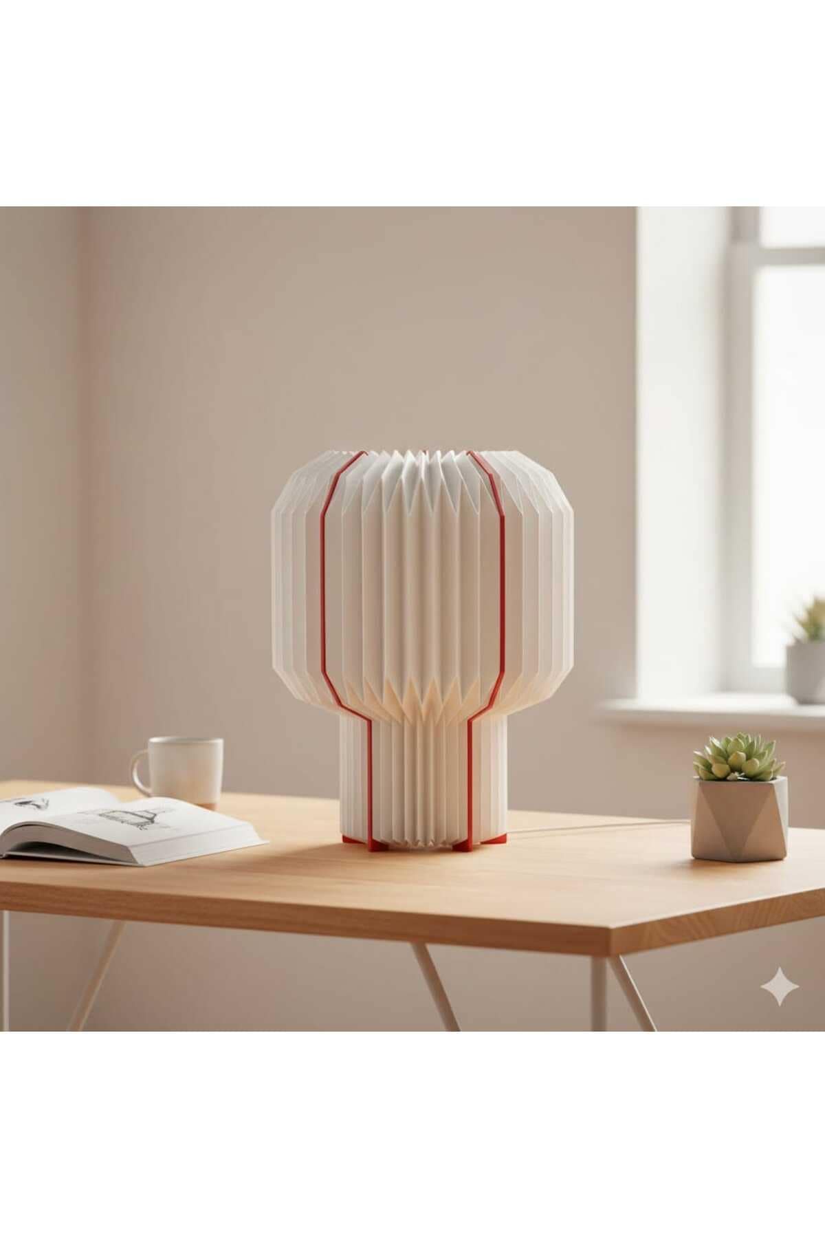 STRÅLA masa lambası, beyaz-kırmızı, 29.5 cm