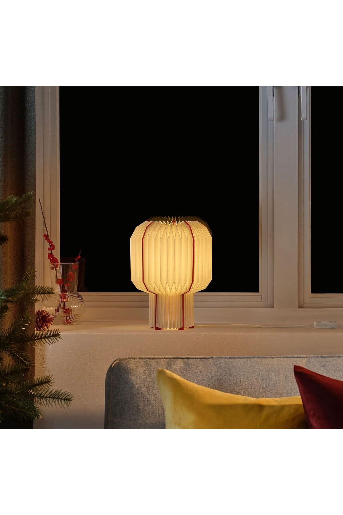 STRÅLA masa lambası, beyaz-kırmızı, 29.5 cm - Görsel 2