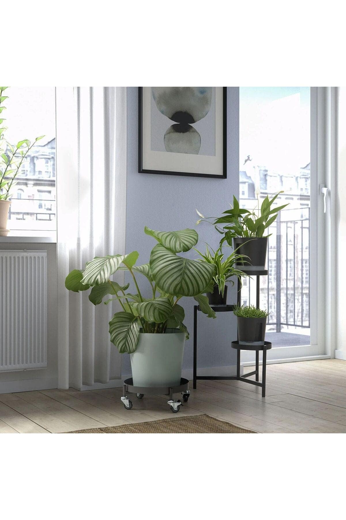 tekerlekli saksı altı, koyu gri, 32 cm OLIVBLAD - Görsel 3