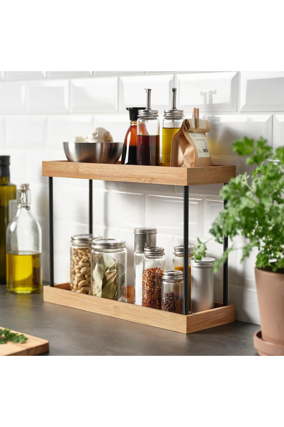 NÅLBLECKA tezgah üstü düzenleyici, bambu, 38x13x28 cm