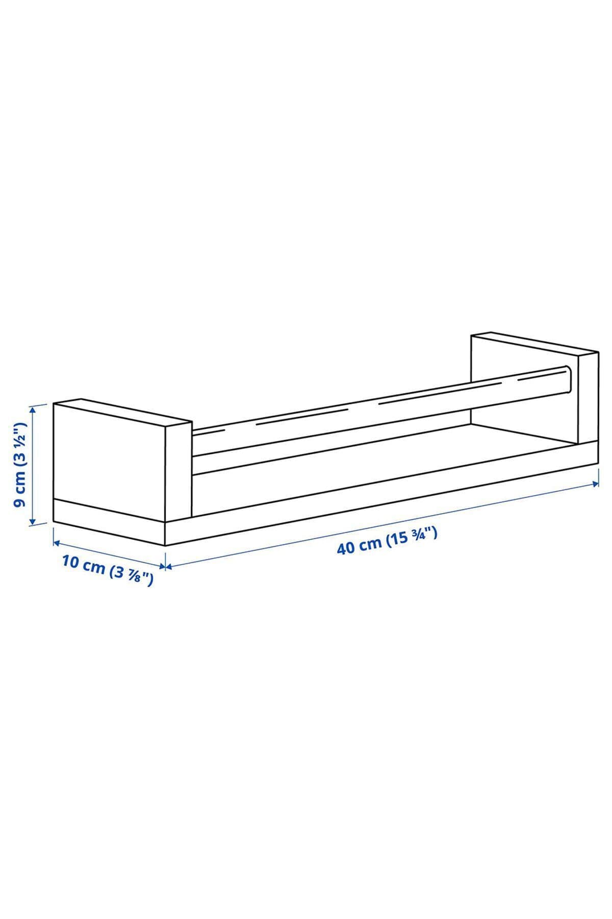 BEKVAM BAHARATLIK RAFI DUVAR RAFI ÇERÇEVE RAFI KİTAPLIK AHŞAP RAF 40x10x9 Cm - Görsel 5