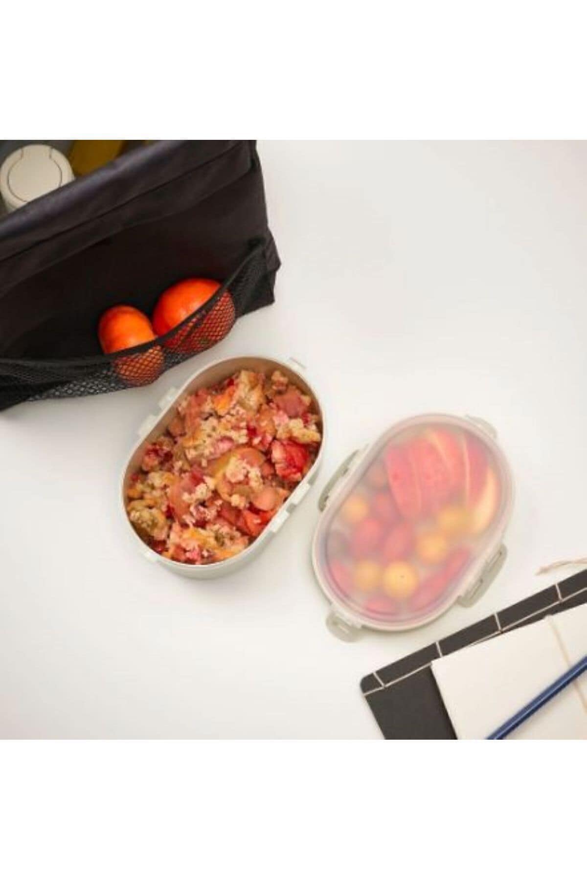 Utbjuda Iki Katlı Kapaklı Plastik Saklama Kabı, Beslenme Kutusu 0,2ltx0,6lt - Görsel 3