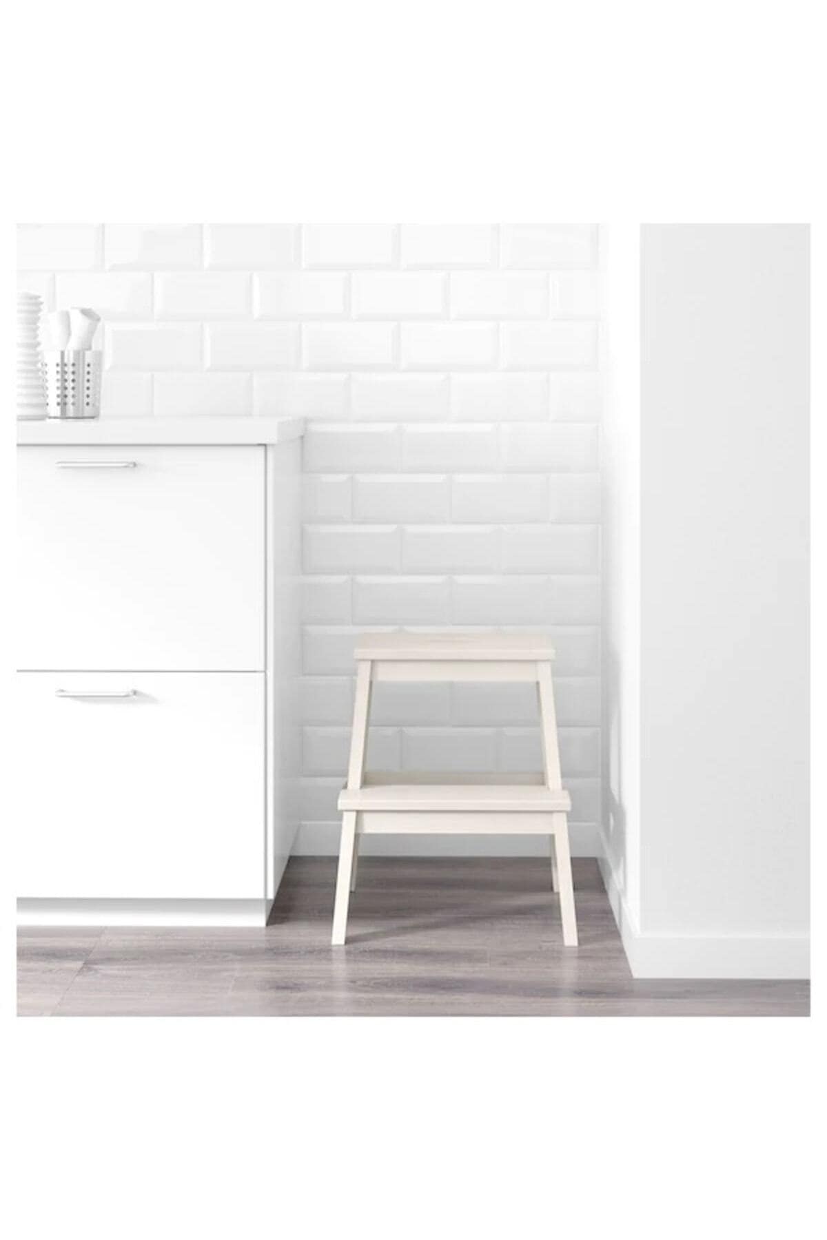 Bekvam Basamaklı Mutfak Tabure Merdiven - Beyaz Renk - Görsel 3