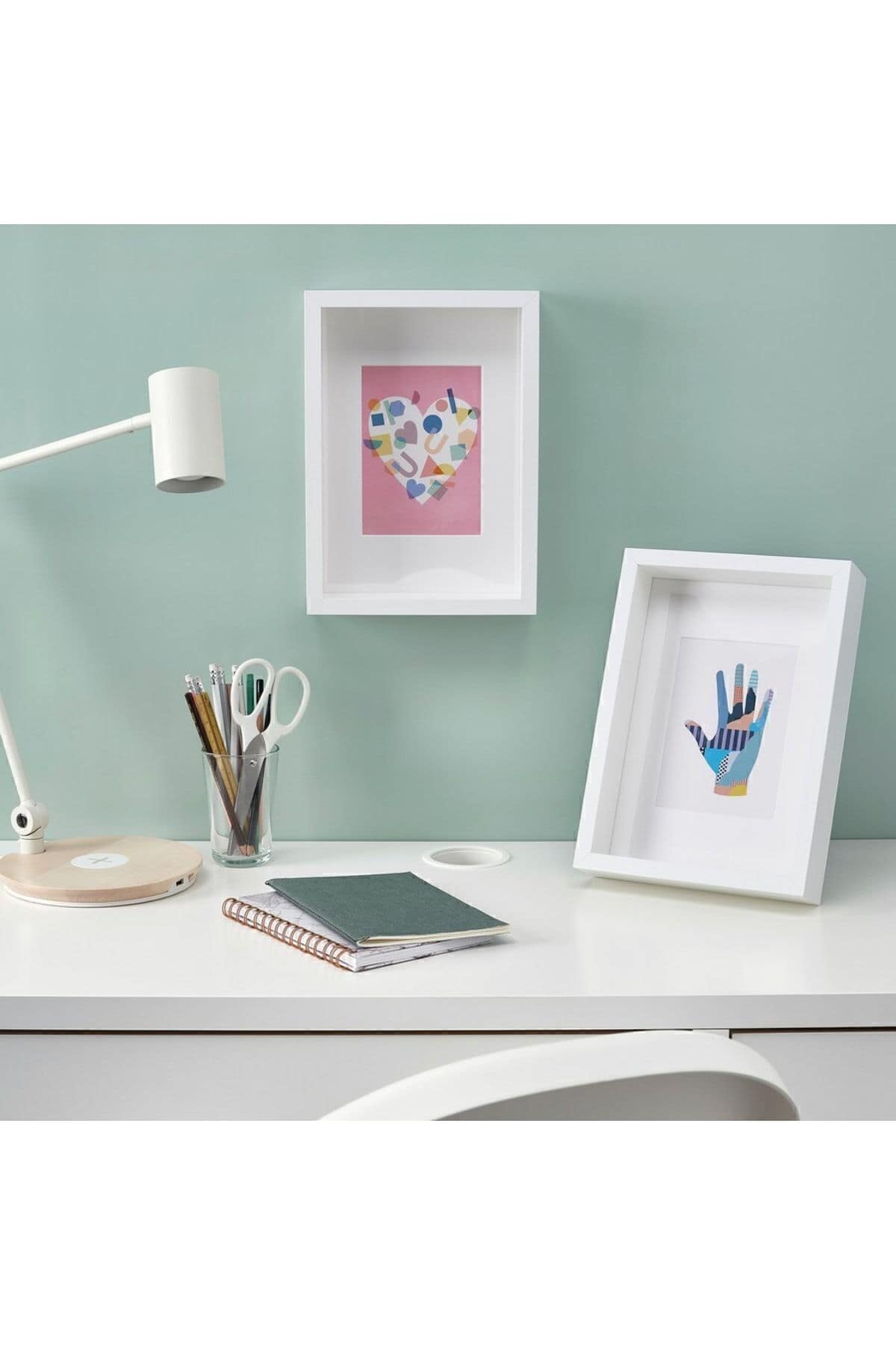 Sannahed 21x30 Cm A4 Beyaz Çiçek Konabilen Derin Kutu Çerçeve Ahşap Fotoğraf Resim Çerçevesi - Görsel 2