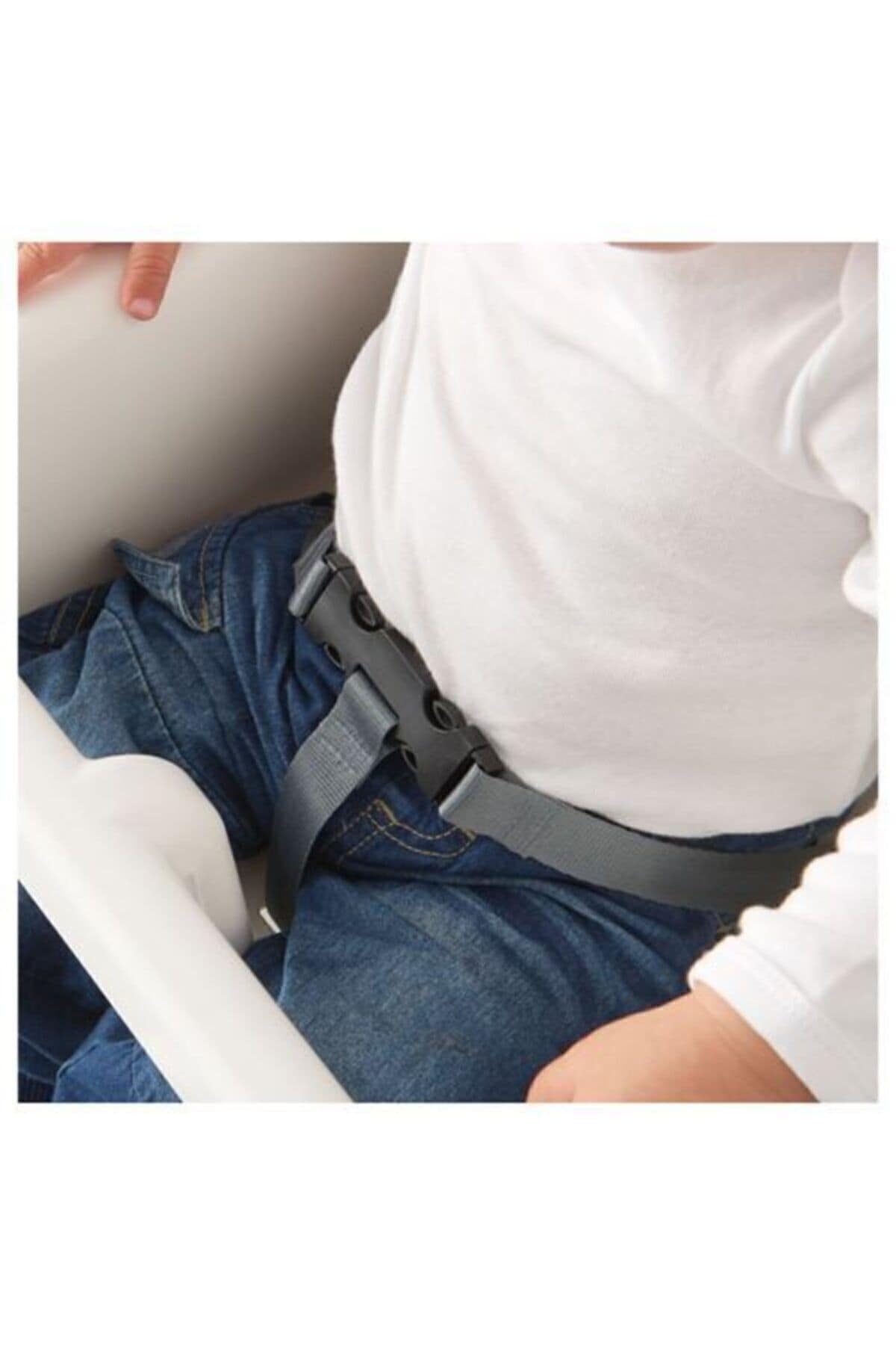 Beyaz Emniyet Kemerli Çalışma Masalı Mama Sandalyesi - Görsel 3